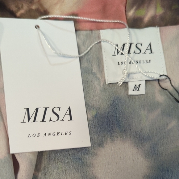 NWT Misa Los Angeles Pink and Black Robe, US M - Picture 5 of 7